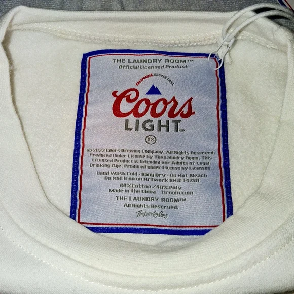 The Laundry Room Coors Light Sweatshirt XS Collab Super Bright Brand new - Picture 6 of 10